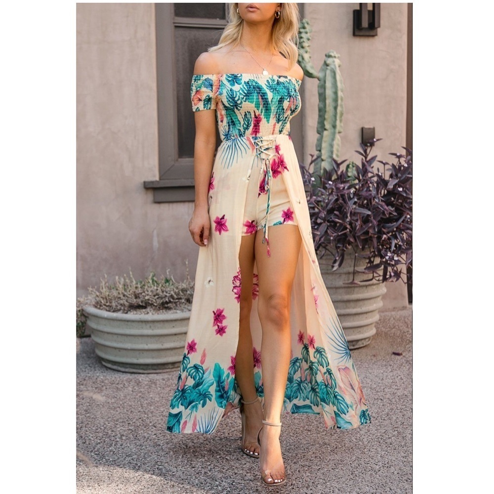 Davi & Dani Swept away Tropical Romper